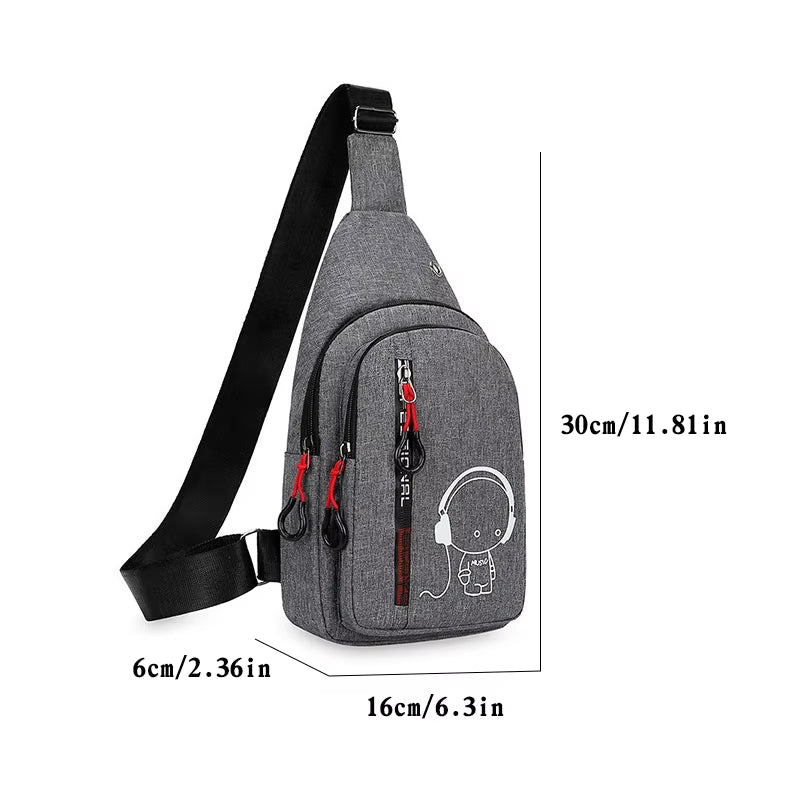 Men'S Chest Bag  New Casual Fashion Shoulder Bag Male Hand Crossbody