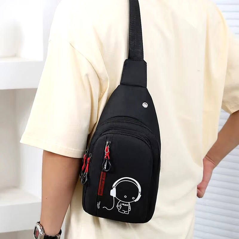 Men'S Chest Bag  New Casual Fashion Shoulder Bag Male Hand Crossbody