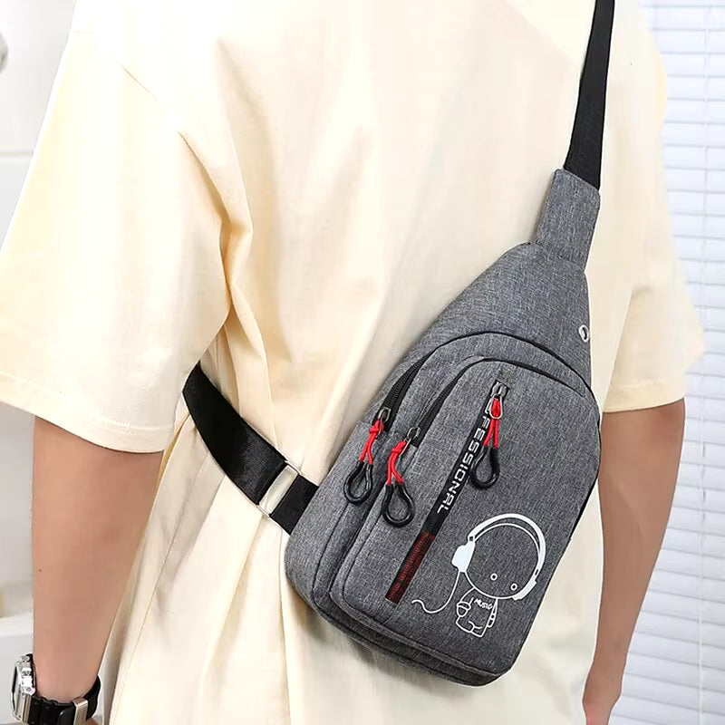 Men'S Chest Bag  New Casual Fashion Shoulder Bag Male Hand Crossbody